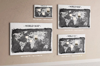 Kamštinė lenta Retro tamsus žemėlapis