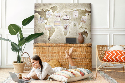 Kamštinė lenta Pasaulio žemėlapis