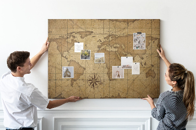Kamštinė lenta Senovinis pasaulio žemėlapis