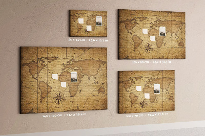 Kamštinė lenta Senovinis pasaulio žemėlapis