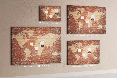Kamštinė lenta Žemėlapis ant plytų