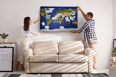 Kamštinė lenta Didelis pasaulio žemėlapis