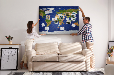Kamštinė lenta Didelis pasaulio žemėlapis