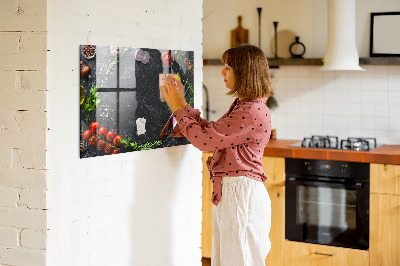 Magnetinė lenta prie sienos Daržovės ant prekystalio