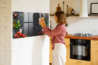 Magnetinė lenta prie sienos Daržovės ant prekystalio