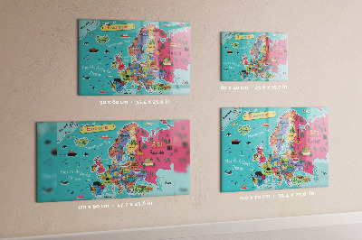 Magnetinė lenta vaikams Europos žemėlapis