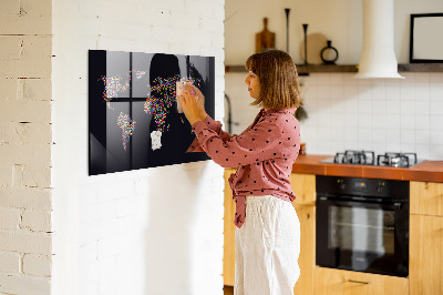 Magnetinė lenta vaikams Pasaulio žemėlapis su taškais