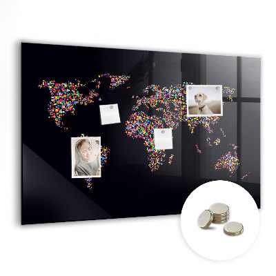 Magnetinė lenta vaikams Pasaulio žemėlapis su taškais