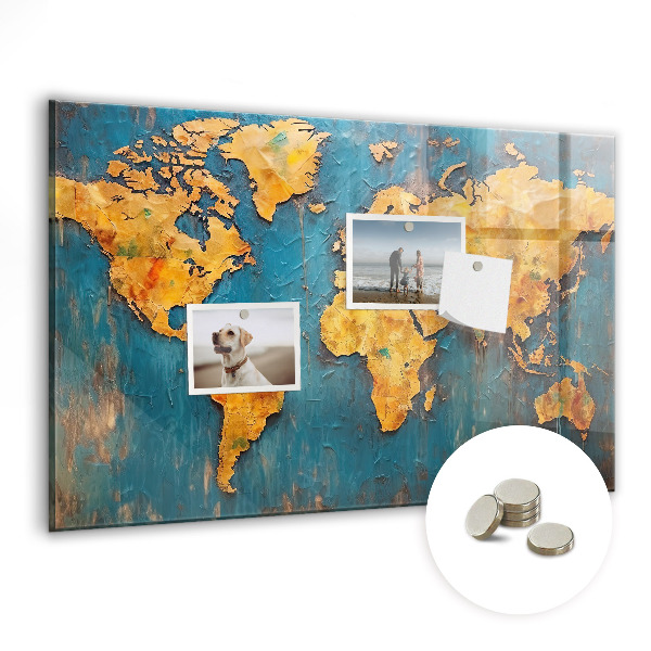 Magnetinė lenta vaikams Dekoratyvinis pasaulio žemėlapis