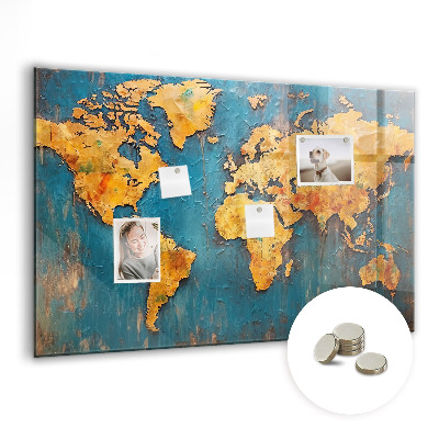 Magnetinė lenta vaikams Dekoratyvinis pasaulio žemėlapis