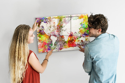 Magnetinė lenta vaikams Akvarelės pasaulio žemėlapis