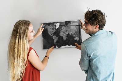 Magnetinė lenta vaikams Juodasis pasaulio žemėlapis