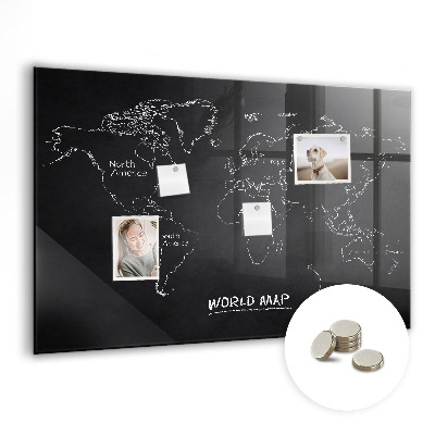 Magnetinė lenta vaikams Pasaulio žemėlapio šalys