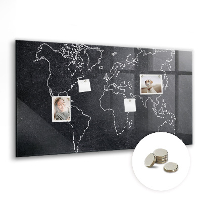 Magnetinė lenta vaikams Pasaulio žemėlapio kontūras