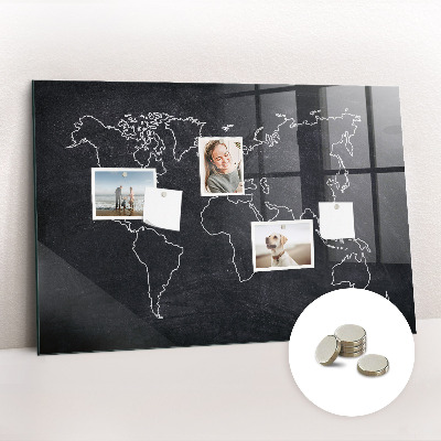 Magnetinė lenta vaikams Pasaulio žemėlapio kontūras