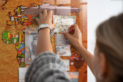 Magnetinė lenta vaikams Pasaulio žemėlapis su vėliavomis