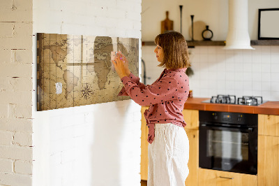 Magnetinė lenta vaikams Senovinis pasaulio žemėlapis