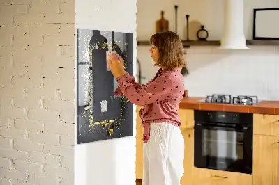 Magnetinė lenta su rašikliu auksiniai konfeti