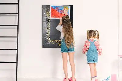 Magnetinė lenta su rašikliu auksiniai konfeti