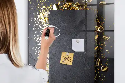 Magnetinė lenta su rašikliu auksiniai konfeti