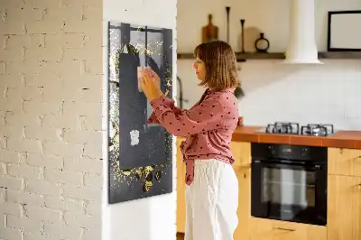 Magnetinė lenta su rašikliu auksiniai konfeti