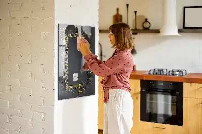 Magnetinė lenta su rašikliu auksiniai konfeti