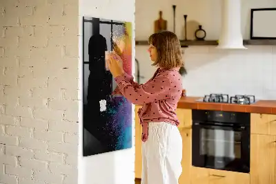 Magnetinė piešimo lenta su spalvingais elementais
