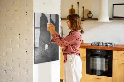 Magnetinė lenta su rašikliu subraižyto metalo dizaino