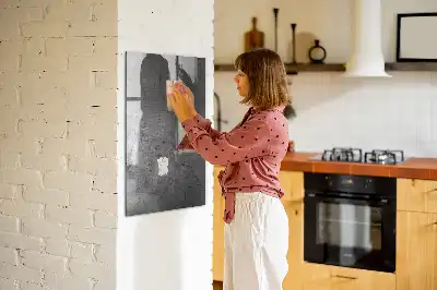 Magnetinė lenta su rašikliu subraižyto metalo dizaino