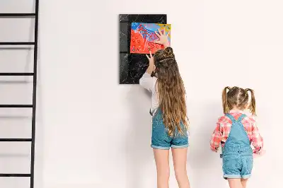 Magnetinė piešimo lenta tamsaus marmuro rašto
