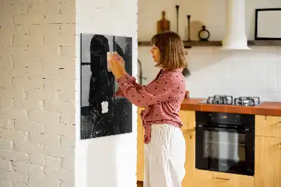 Magnetinė piešimo lenta tamsaus marmuro rašto