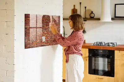 Magnetinė sauso valymo lenta senovinės plytų sienos rašto