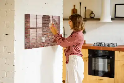 Magnetinė sauso valymo lenta plytų sienos rašto