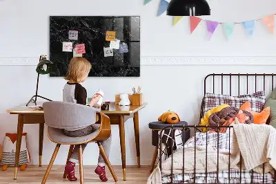 Magnetinė sauso valymo lenta tamsaus marmuro rašto