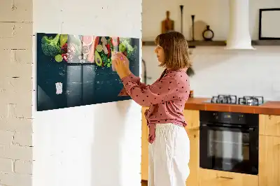 Magnetinė sauso valymo lenta su daržovių motyvu