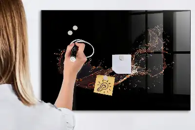 Magnetinė rašymo lenta išlieto gėrimo dizaino