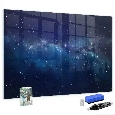 Magnetinė rašymo lenta tamsus dangus ir žvaigždės