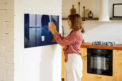 Magnetinė rašymo lenta tamsus dangus ir žvaigždės