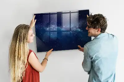 Magnetinė rašymo lenta tamsus dangus ir žvaigždės