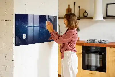 Magnetinė rašymo lenta tamsus dangus ir žvaigždės