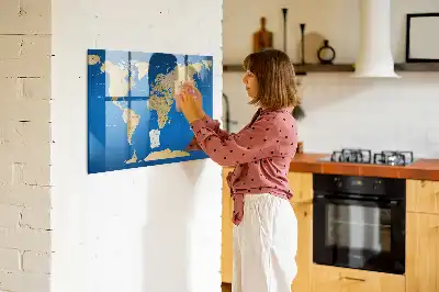 Magnetinė sauso valymo lenta pasaulio žemėlapis