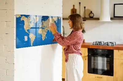 Magnetinė sauso valymo lenta pasaulio žemėlapis