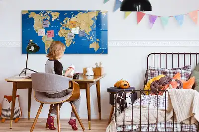 Magnetinė sauso valymo lenta pasaulio žemėlapis