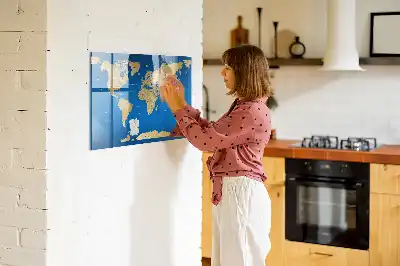 Magnetinė sauso valymo lenta pasaulio žemėlapis
