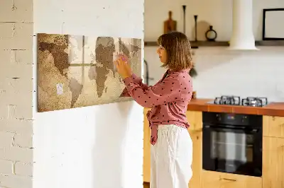Magnetinė rašymo lenta senovinio pasaulio žemėlapio dizaino
