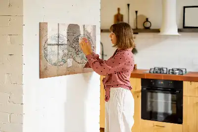Magnetinė rašymo lenta su pasaulio gaublio žemėlapiu