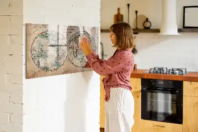 Magnetinė rašymo lenta su pasaulio gaublio žemėlapiu