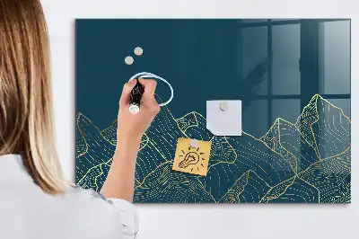 Magnetinė rašymo lenta kalnų eskizo dizainas