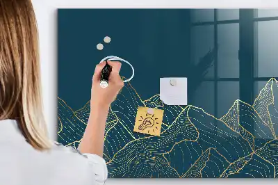 Magnetinė rašymo lenta kalnų eskizo dizainas