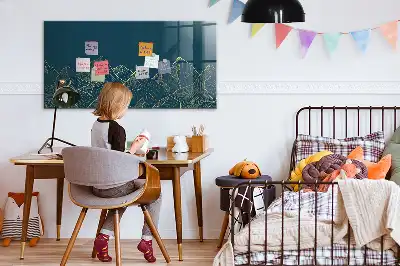 Magnetinė rašymo lenta kalnų eskizo dizainas